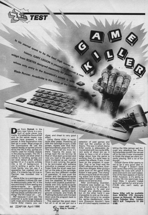 Zzap 64 Issue 012 1986 Apr Game Killer Review.jpg